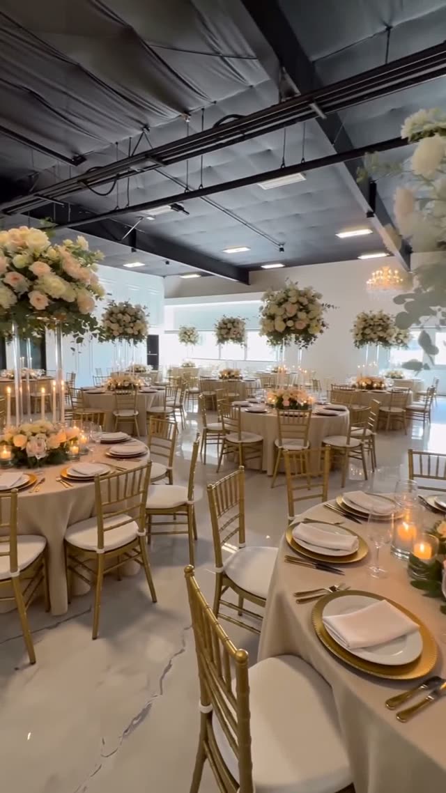 Wedding — Emerald & Gold, AI-staged in a real venue
