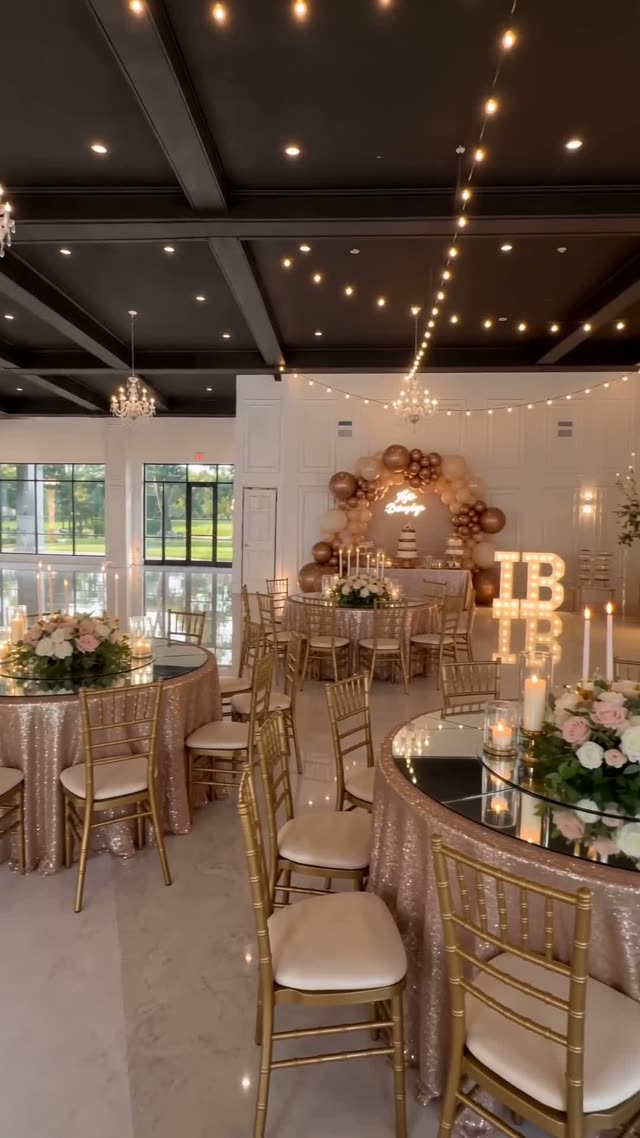 Milestone Birthday — Black & Gold, AI-staged in a real venue